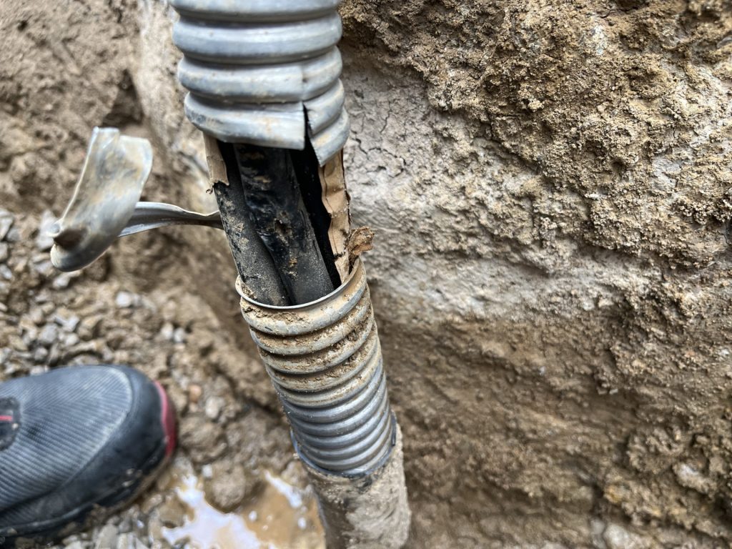 Current Pro Electrical Services repairing and underground hydro wire.