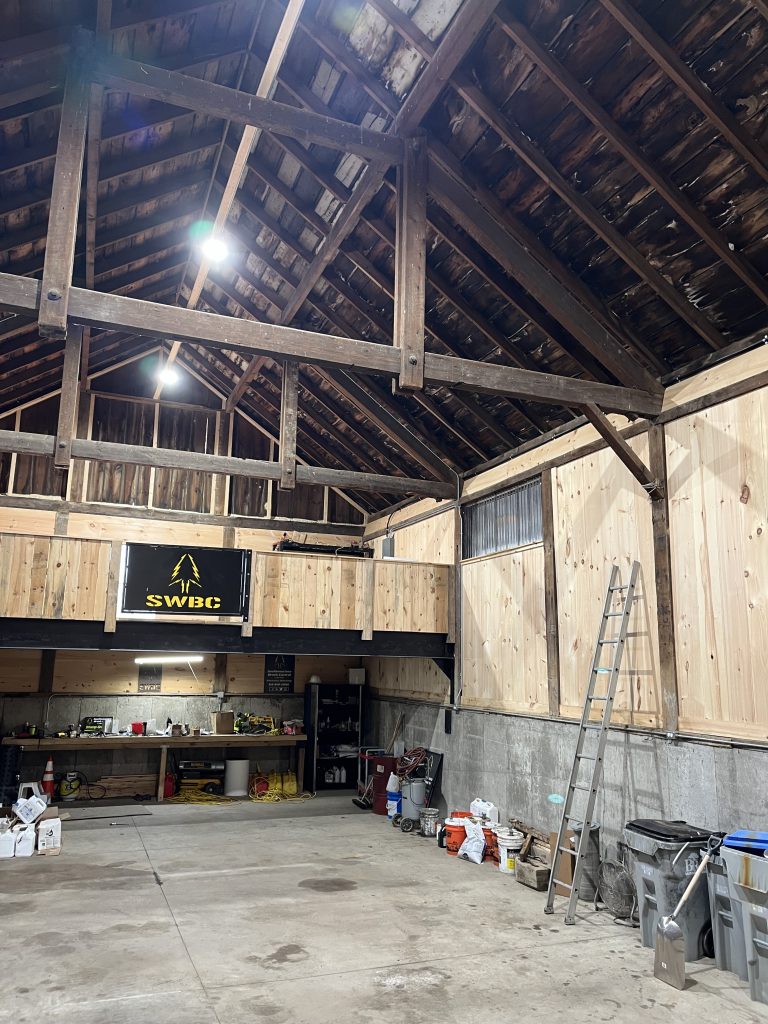 Lights installed in a shop by Current Pro, an electrical company based in Strathroy Ontario.